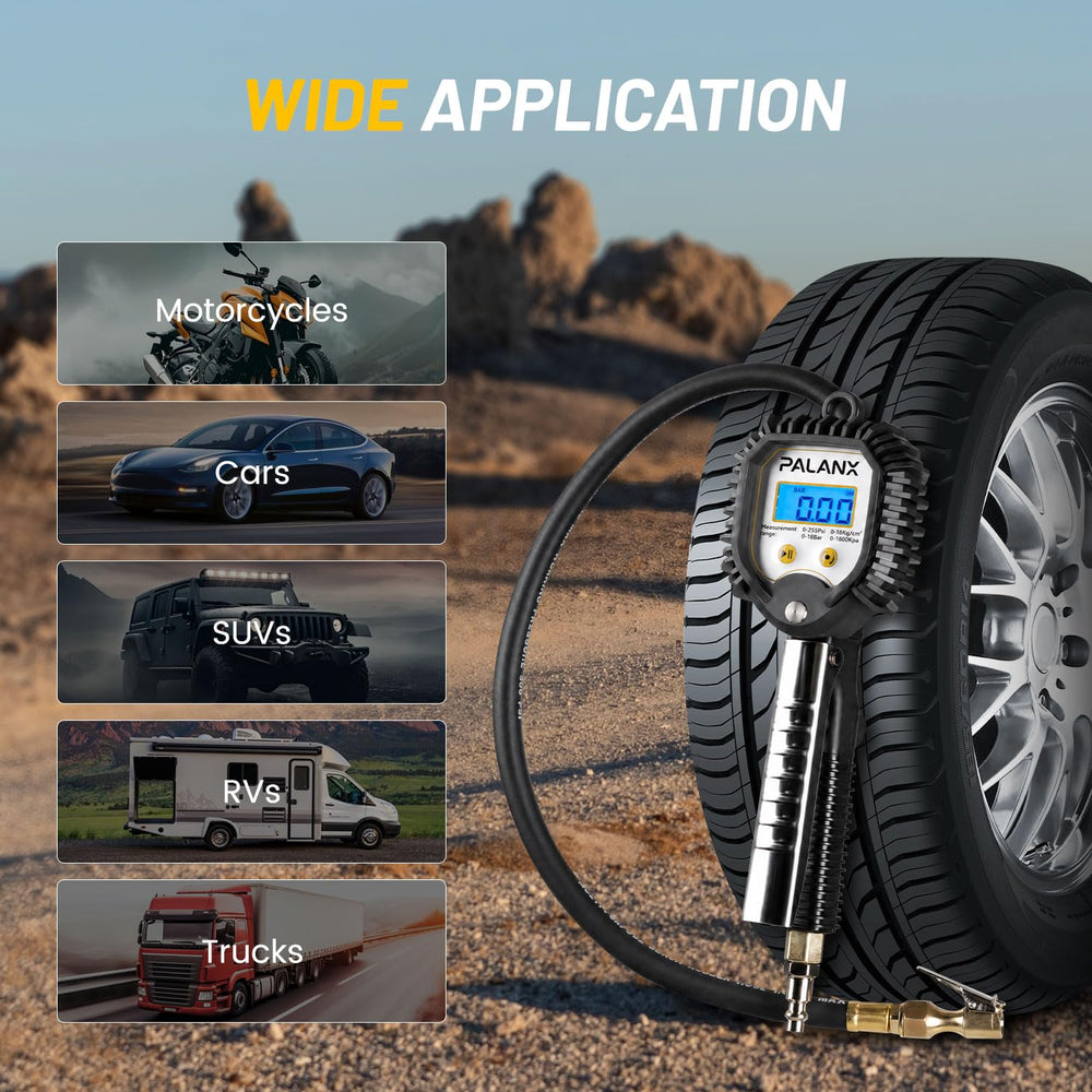 230 PSI Digital Tire Pressure Gauge with Inflator & Deflator