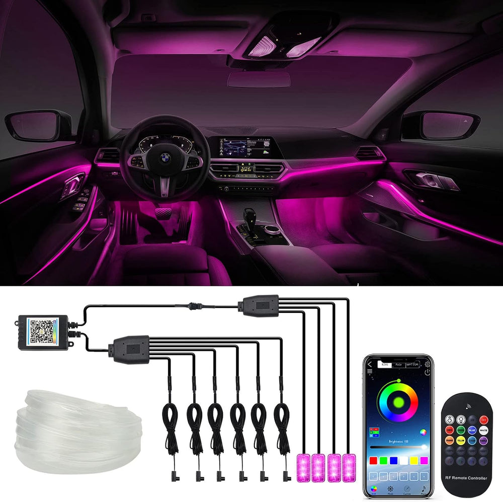 Car LED Lights Interior Light, 10 in 1 Car Ambient Lighting Kits with 315in F...