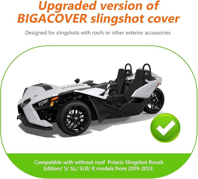 Full Cover Compatible with Polaris Slingshot with Roof, 420D Oxford Cloth