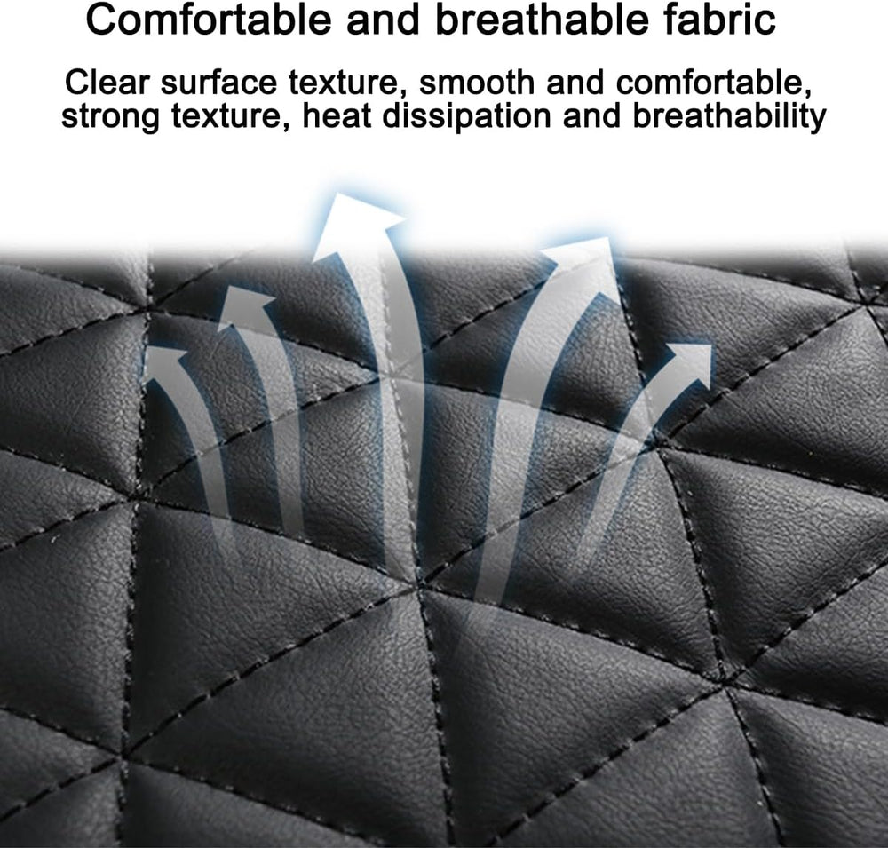 2PCS Leather Car Seat Cover, Front Bottom Seat Protector Pad, Black