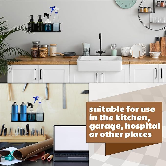 Therwen 2 Pcs 4 Holes All Purpose Steel Spray Bottle Holder Heavy Duty Can