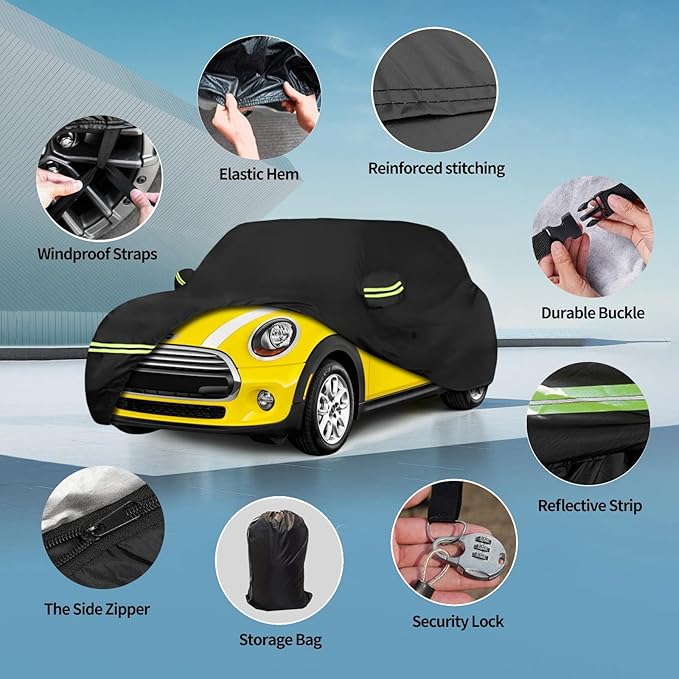 Waterproof Car Covers for 2002-2021 Mini Cooper/Cooper S 2-Door 210T Custom 6