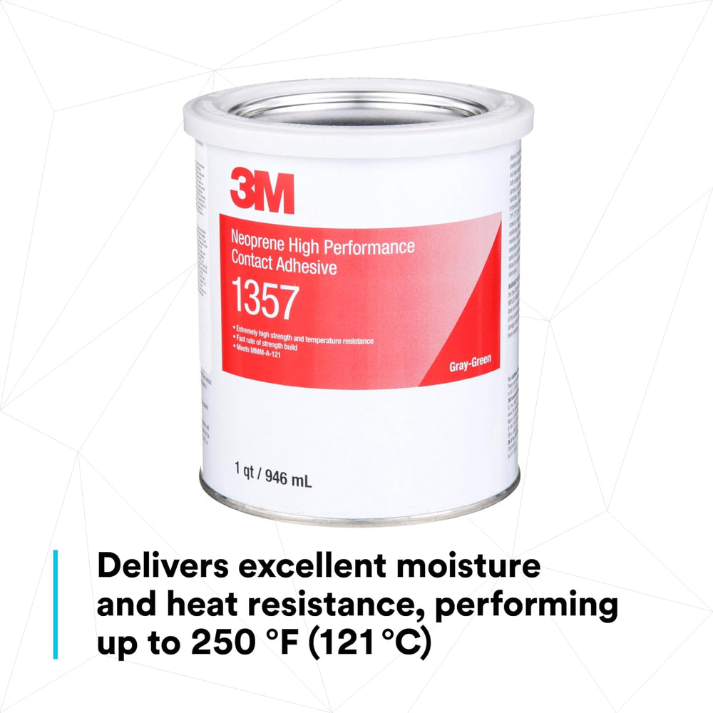 3M Neoprene High Performance Contact Adhesive 1357, Gray-Green, 1 Gallon