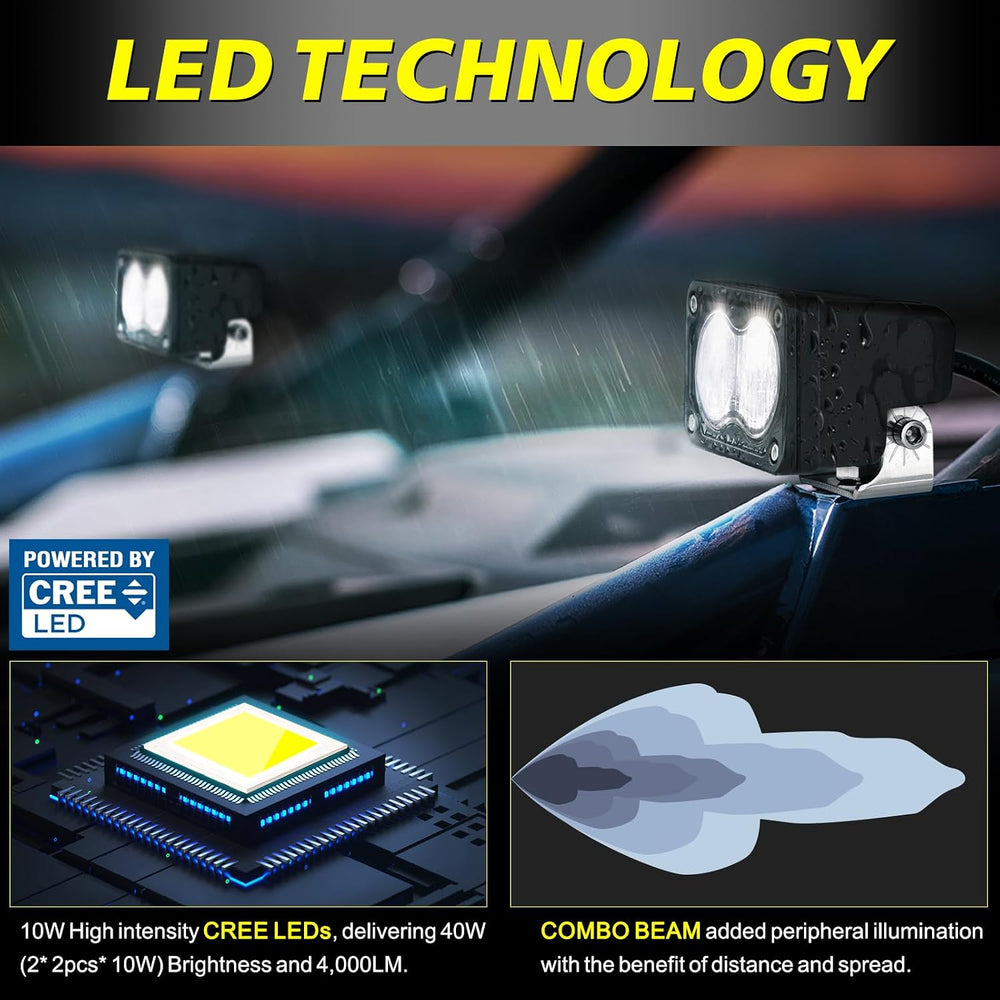 LED Pods 3 Inch 40W CREE LED Off Road Driving Lights Ditch Lights