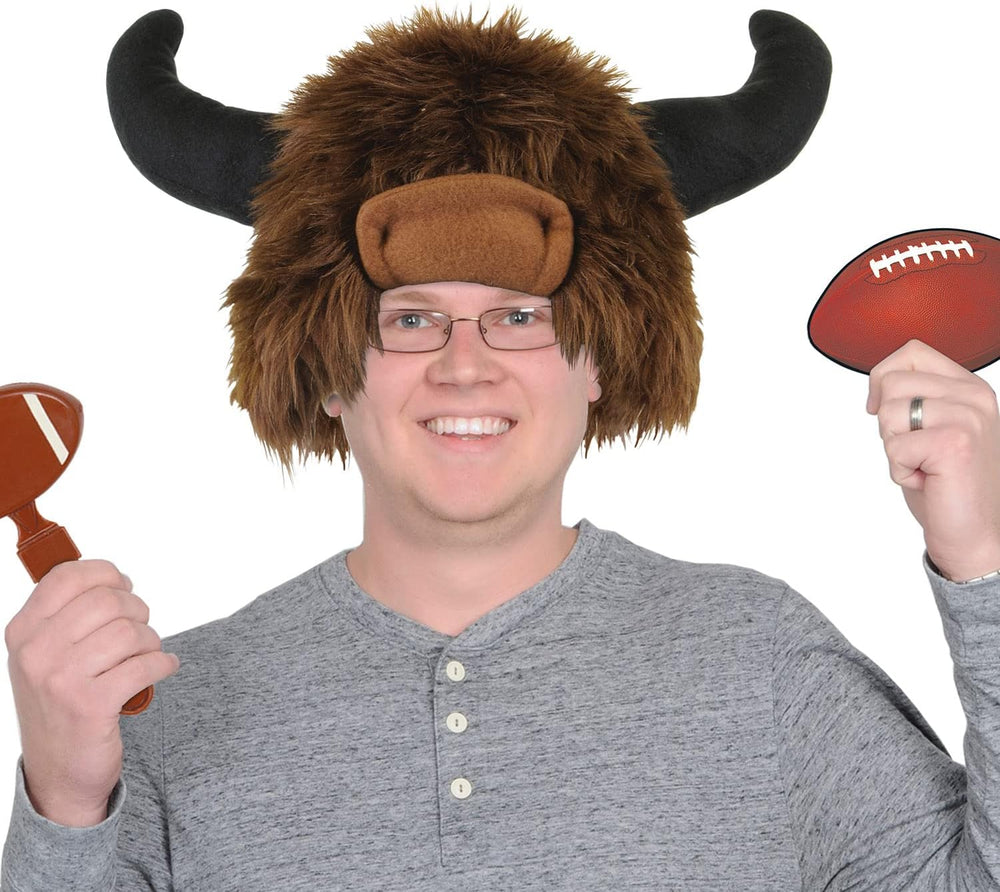 Beistle Unisex Plush Buffalo Hats, 2 Pieces – Farm-Themed Caps, Animal Party ...