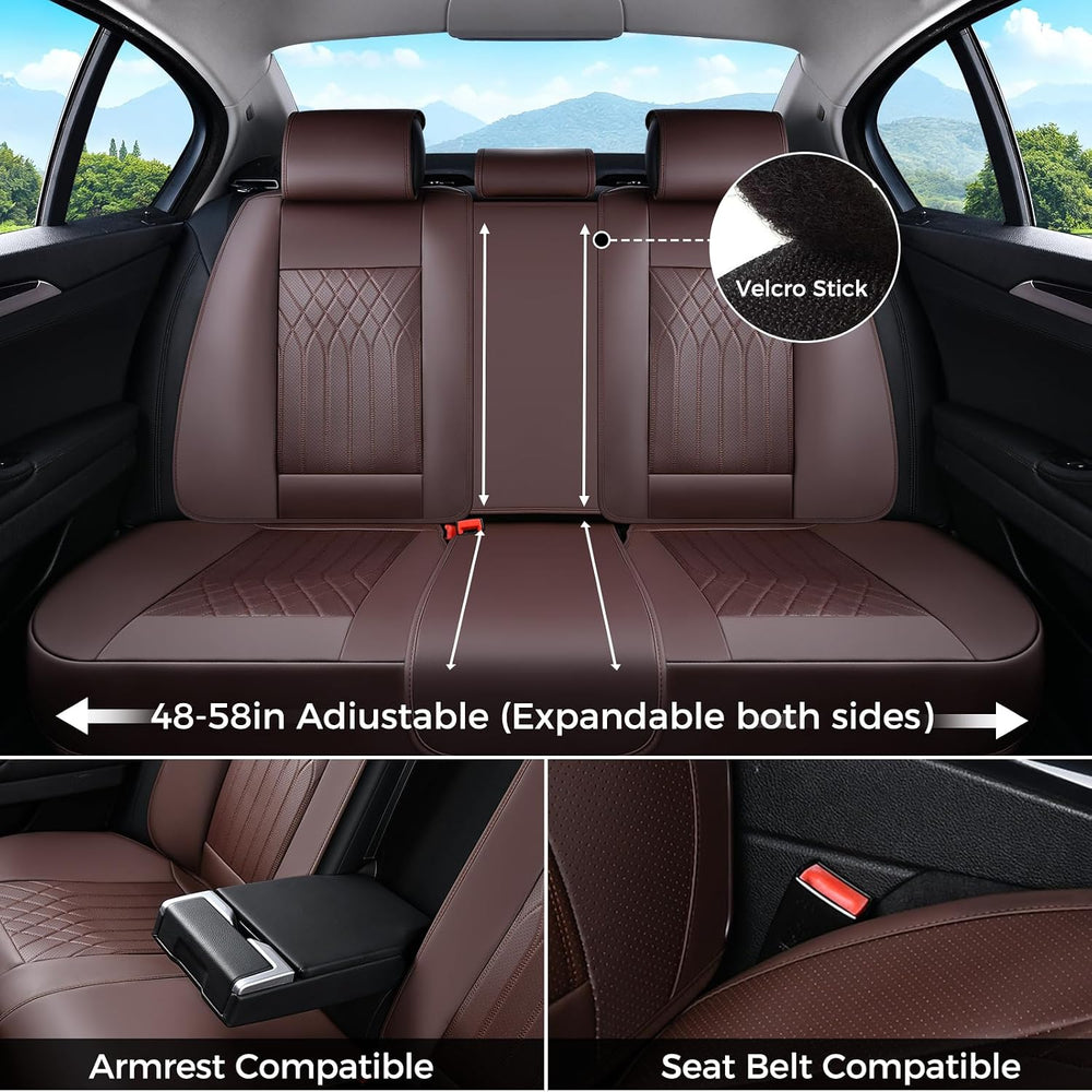 Front Car Seat Covers, Leather Seat Covers for Cars, Car Seat Protector Water...