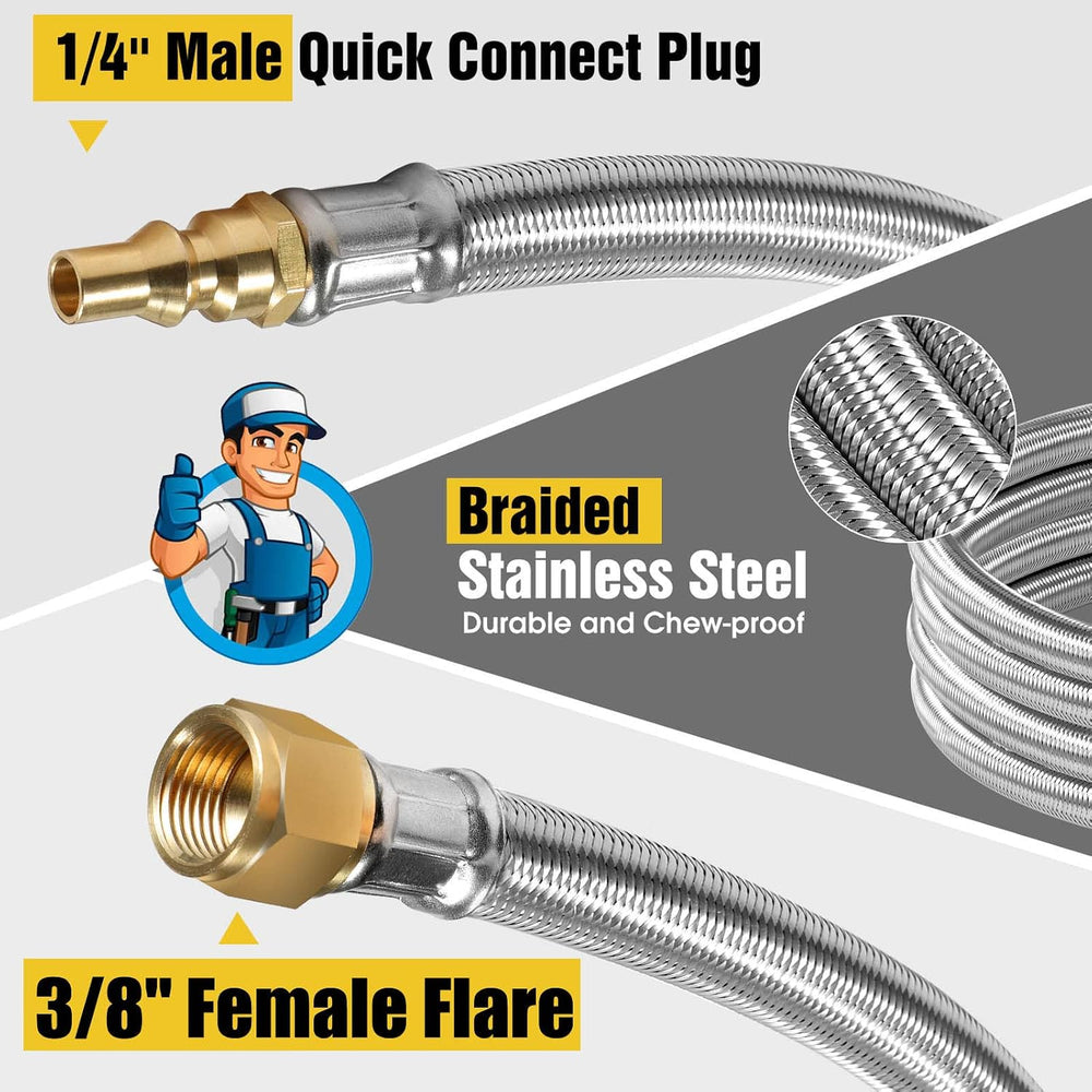 12FT rv quick connect propane hose,propane line with quick disconnect grill