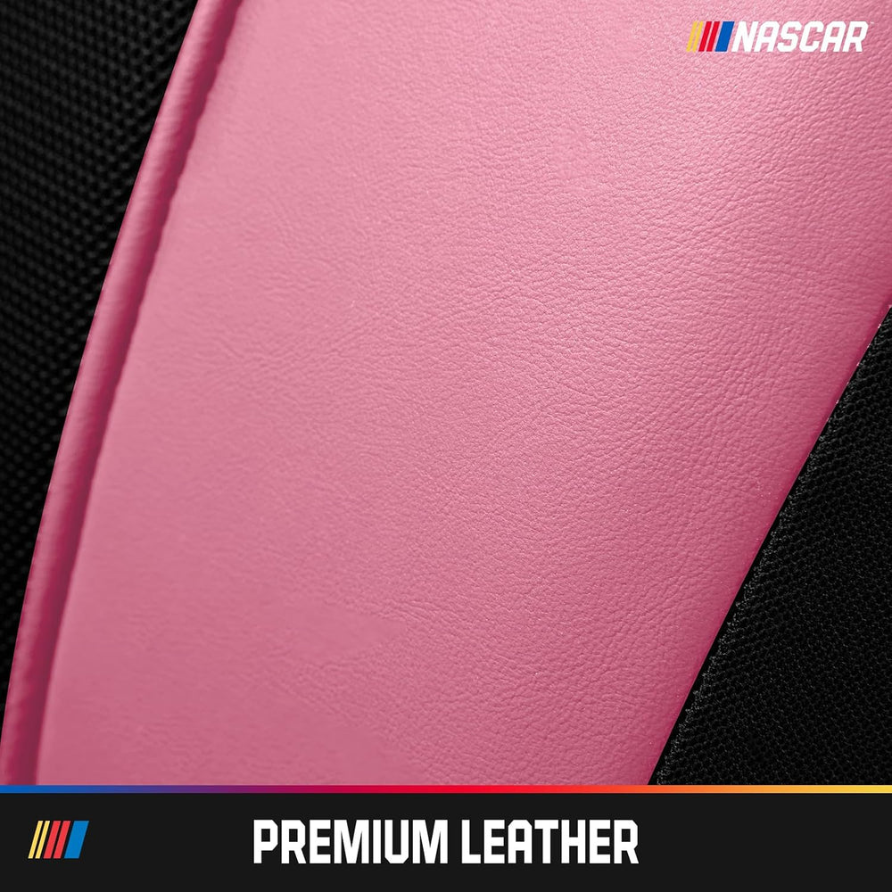 NASCAR Car Seat Covers, Pink Leather and Mesh Seat Covers, Universal Fit Fron...