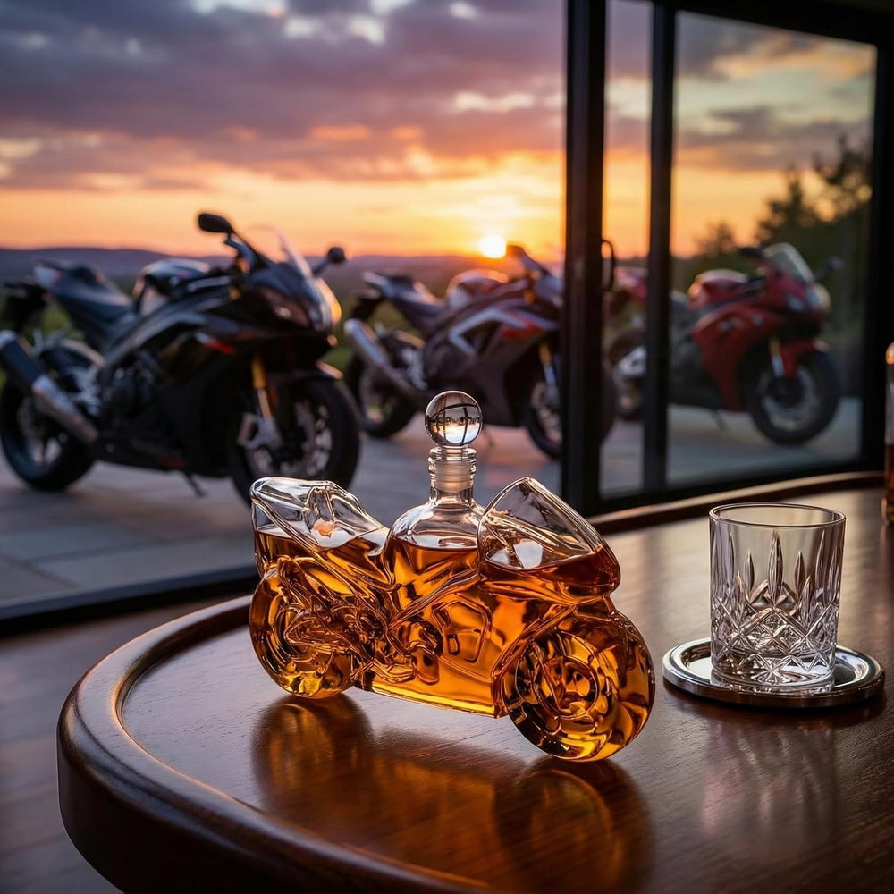 Motorcycle Decanter Whiskey & Wine Decanter, Motorcycle Gifts, Harley Dav...