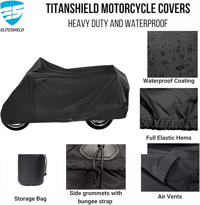 Deluxe Motorcycle Cover, Waterproof All Weather Outdoor Protection Universal