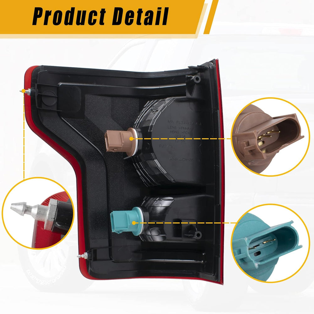 Boine Right Passenger Side Tail Light Compatible With 2015 2016 2017 Ford F15...