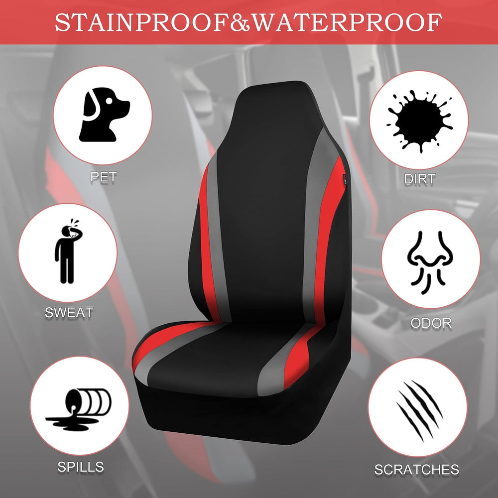 CAR PASS AquaShield Neoprene Waterproof Car Seat Covers Front Seats Only, Hig...