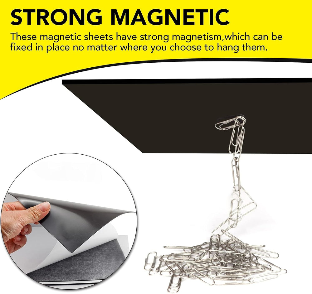 DIYMAG Magnetic Adhesive Sheets,8" x 10" 25 Pack Flexible Magnets f...