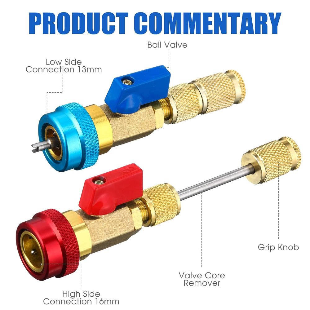 Frienda 35 Pcs R134A R1234YF R12 R22 R410 AC Schrader Valve Core Tool