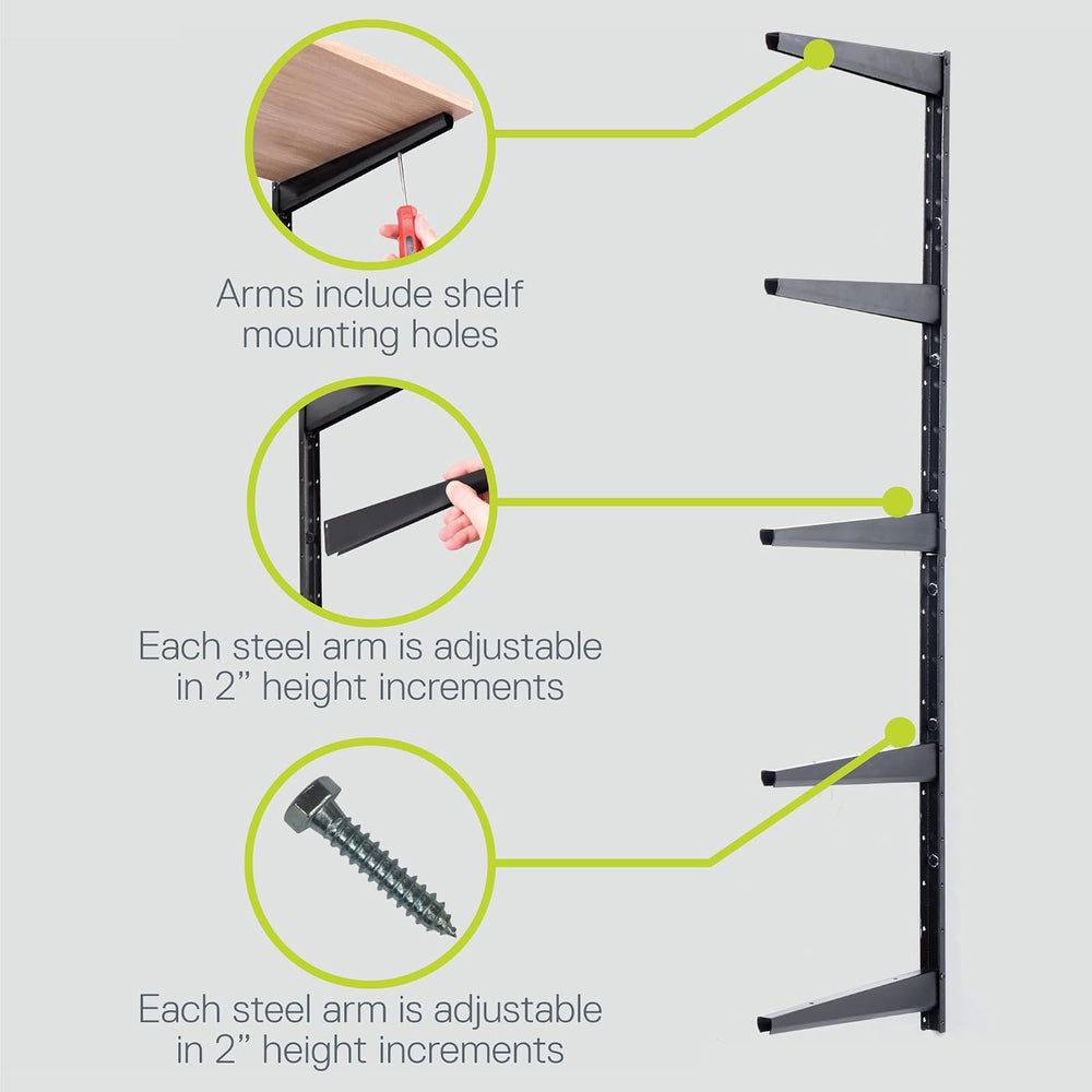 Delta Minimalistic Black Shelf Brackets Cycle, Set of 10 Fully Adjustable 12-...