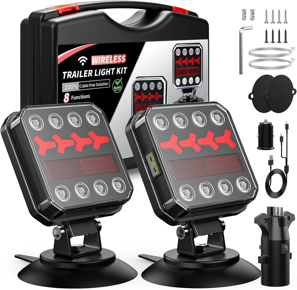 Wireless Bluetooth Magnetic Trailer Lights, Fast Charging LED Trailer Light K...