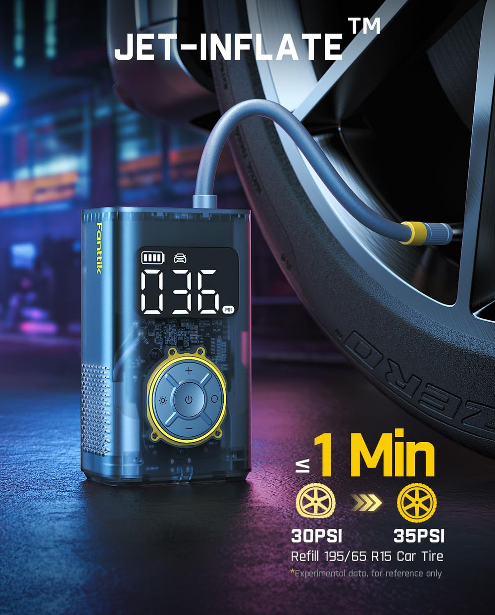 Fanttik X9 Pro Portable 1Min Fast Tire Inflator for Compact Car, Gray