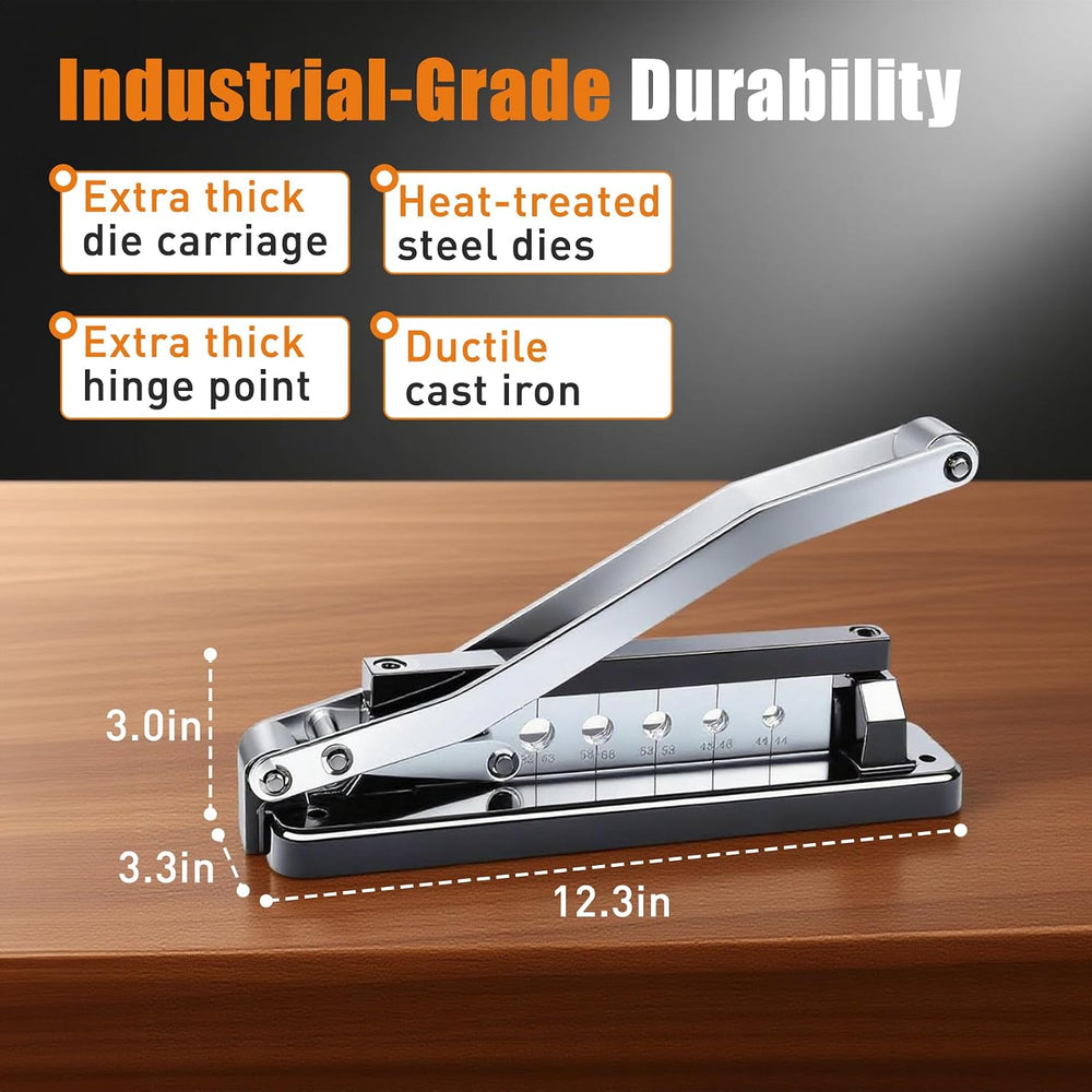 Heavy Duty Bench Hose Crimper Kit with 100 Ferrules (50x 0.593" ID& ...