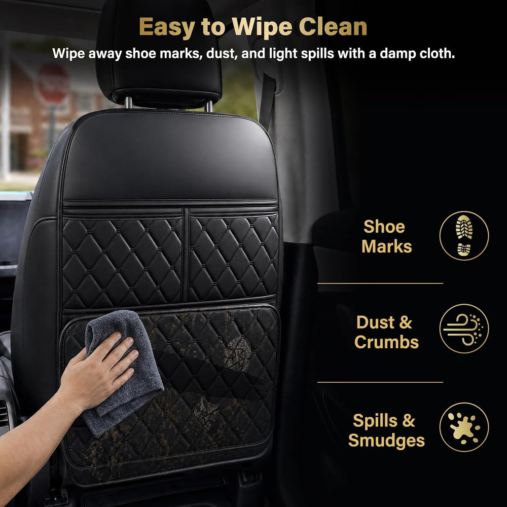 2 Pack Seat Back Protector Kick Mats, Premium Interior Look