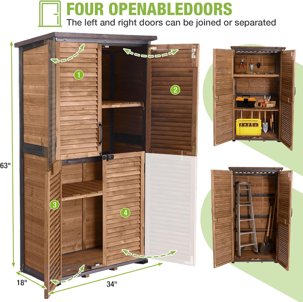 GUTINNEEN Outdoor Storage Cabinet Upgraded with Metal Frame Durable Storage S...