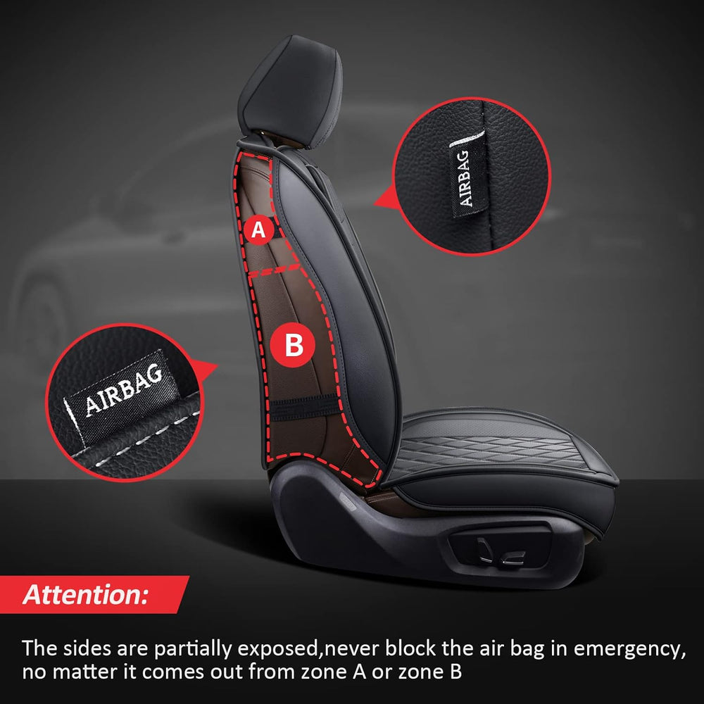 2PCS Front Car Seat Covers, Leather Seat Covers For Sedan, Truck,SUV