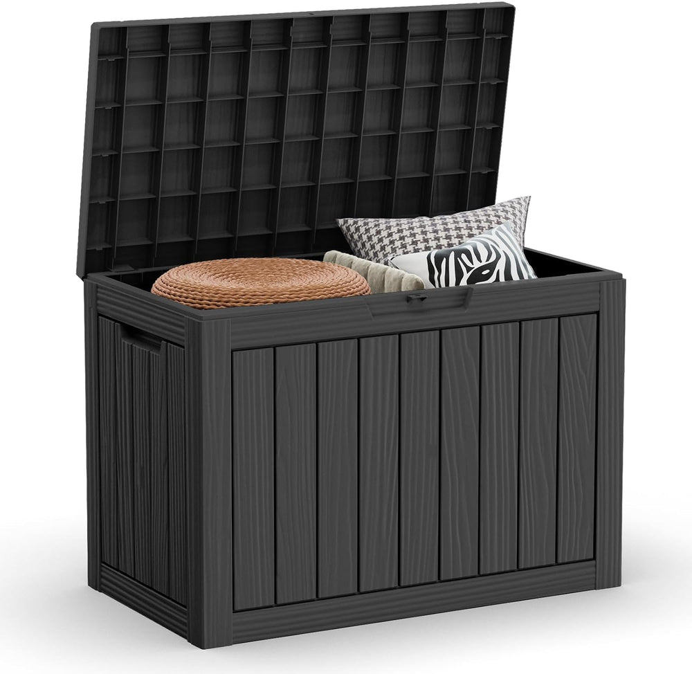 46 Gallon Outdoor Deck Box, Lockable Waterproof Outdoor Storage Boxes For Gar...