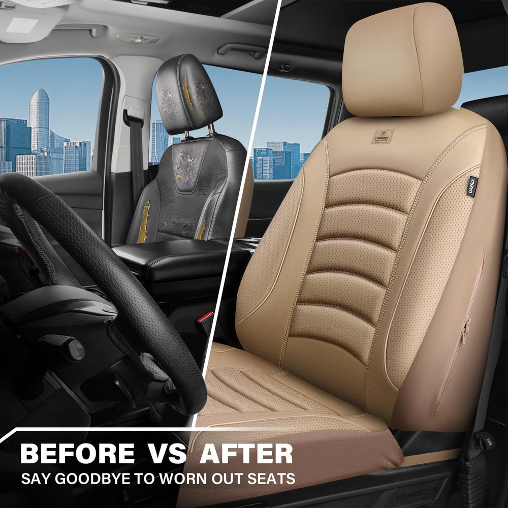 CAR PASS 3D Foam PU Leather Car Seat Covers, Universal Seat Covers Front 2 fo...