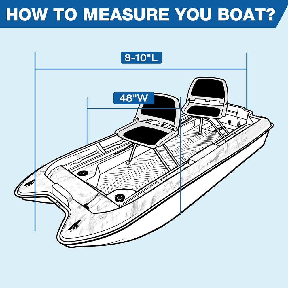 1200D Pond Boat Cover for 8'-10'L,Gray