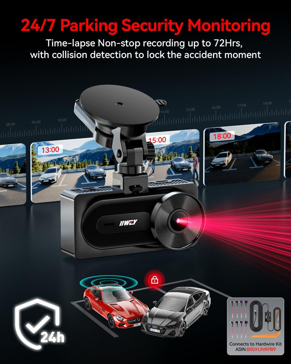IIWEY 4K+4K Dash Cam Front Rear, Dual STARVIS Sensor, 128G Card Includes