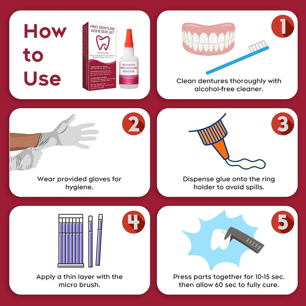 Dental Lab Instant Bonding Dental Glue for Dentures & Lab Tools - Fast-Se...