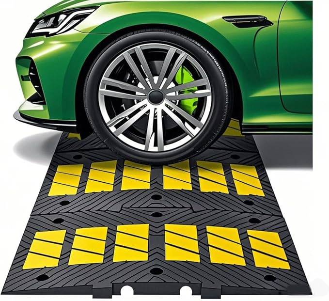 Speed Bumps for Driveway 35"x20"x2" Flexible Installation Conn...