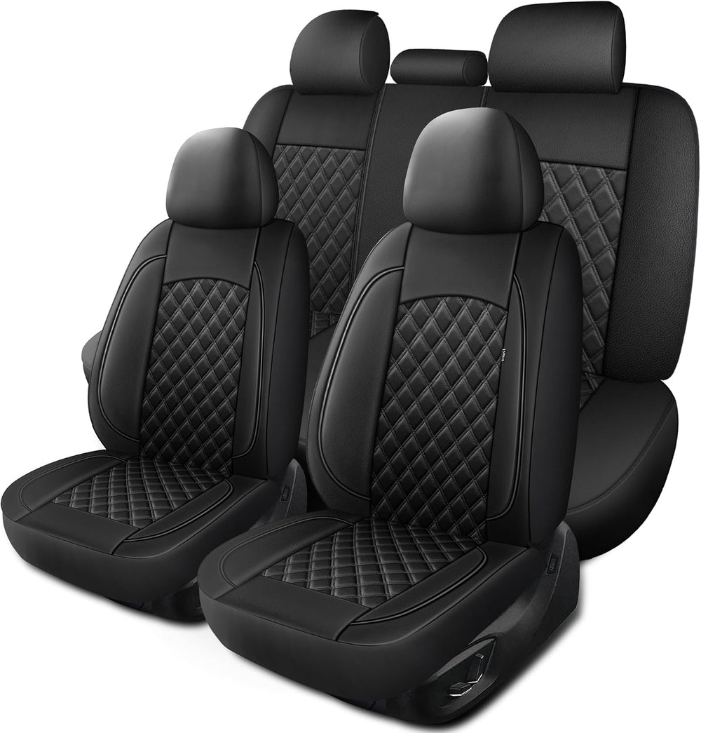 Car Seat Covers Full Set, Breathable and Waterproof Napa Leather Car Seat Cover