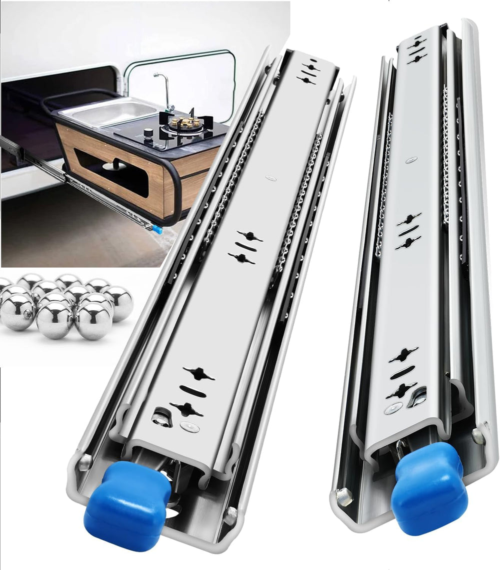 Heavy Duty Locking Drawer Slides Load 250 lbs Full Extension Runners with Loc...
