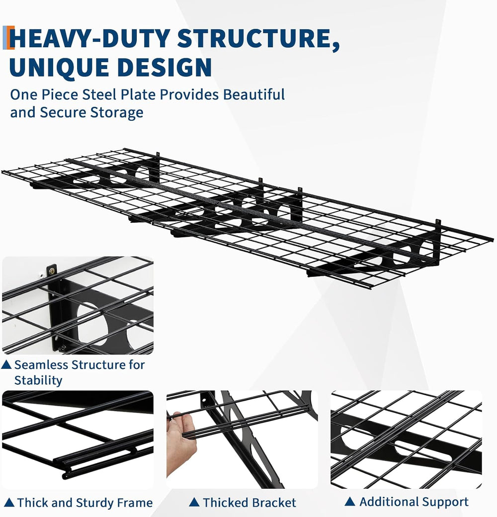 GarveeLife 2 Pack 2x6 ft Garage Storage Shelving Wall Mounted, 24in-By-72in
