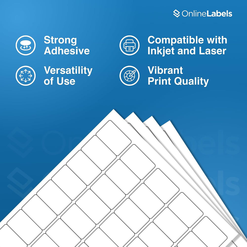 OnlineLabels 1.5" x 1" Labels - White Matte - Inkjet/Laser - 5,000 ...