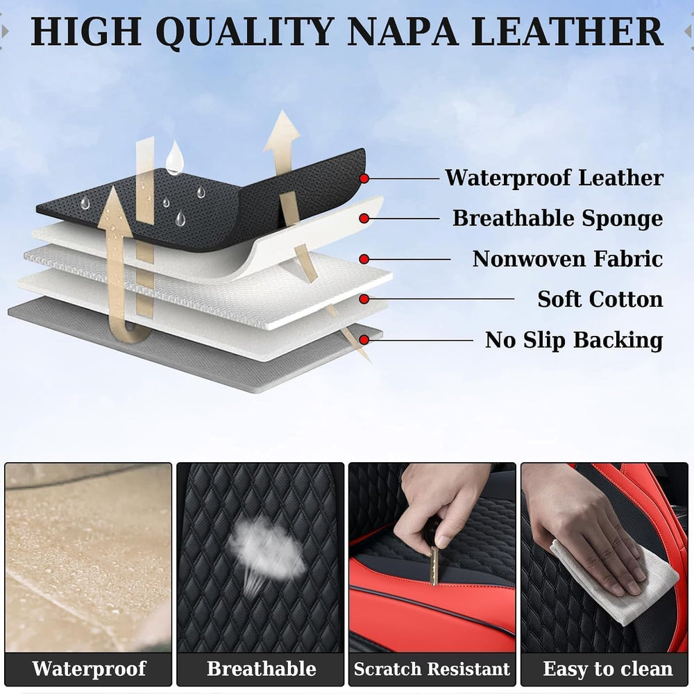 Coverado Car Seat Protector Leather Seat Covers Full Set, Custom Fit for Silv...