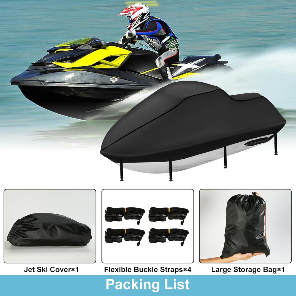 Jet Ski Cover Waterproof,Upgraded Heavy Duty 420D Jet ski Covers with 2 Air V...
