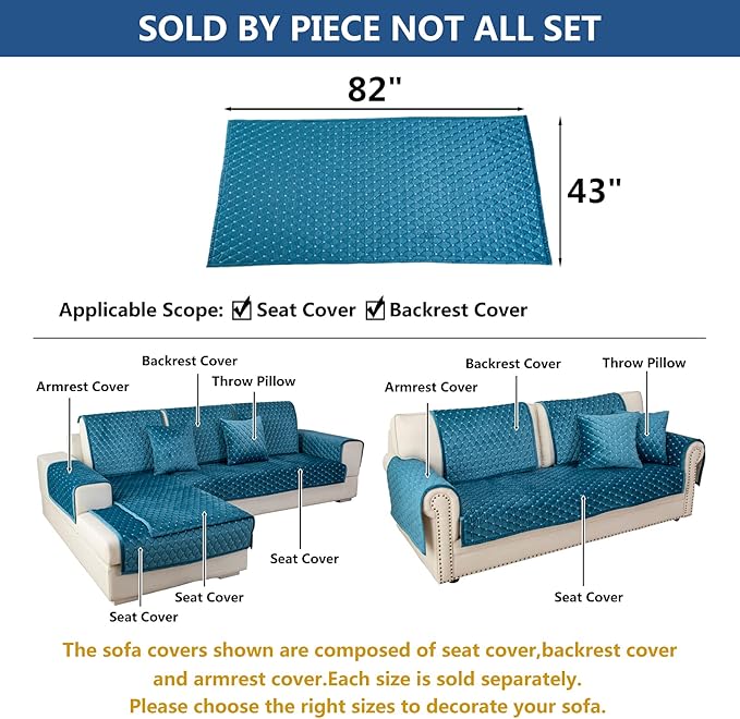 Eismodra Couch Cover, Sectional Couch Covers, Sofa Covers