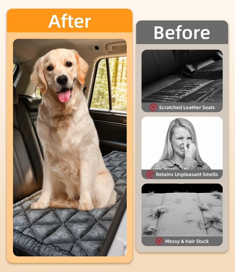 Dog Car Bed, Non-Slip Dog Seat Cover | Universal Back Seat Protector