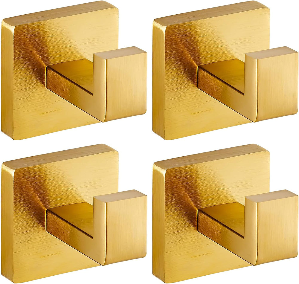 Brushed Gold Towel Hooks for Bathrooms, Heavy Duty Wall Mounted Stainless Ste...