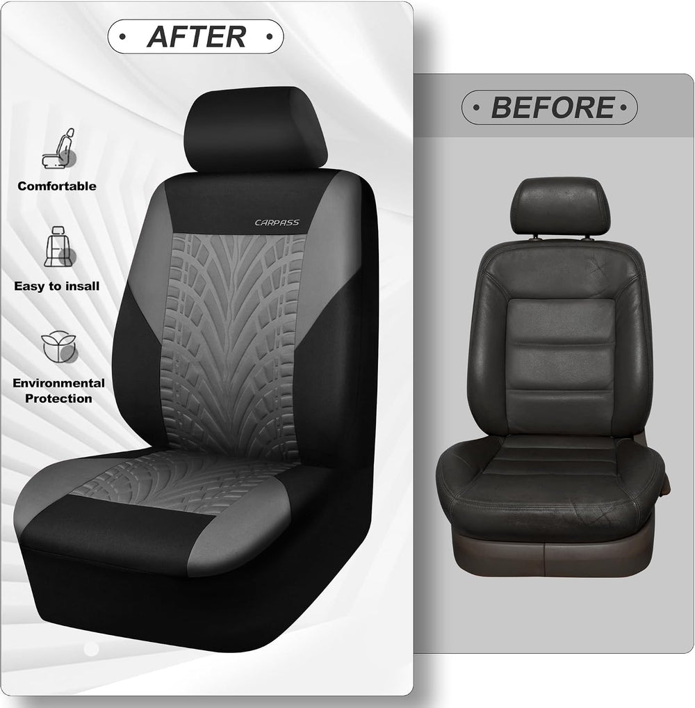 CAR PASS Car Seat Covers Full Sets, Front & Split Rear Bench for Car, 3D ...