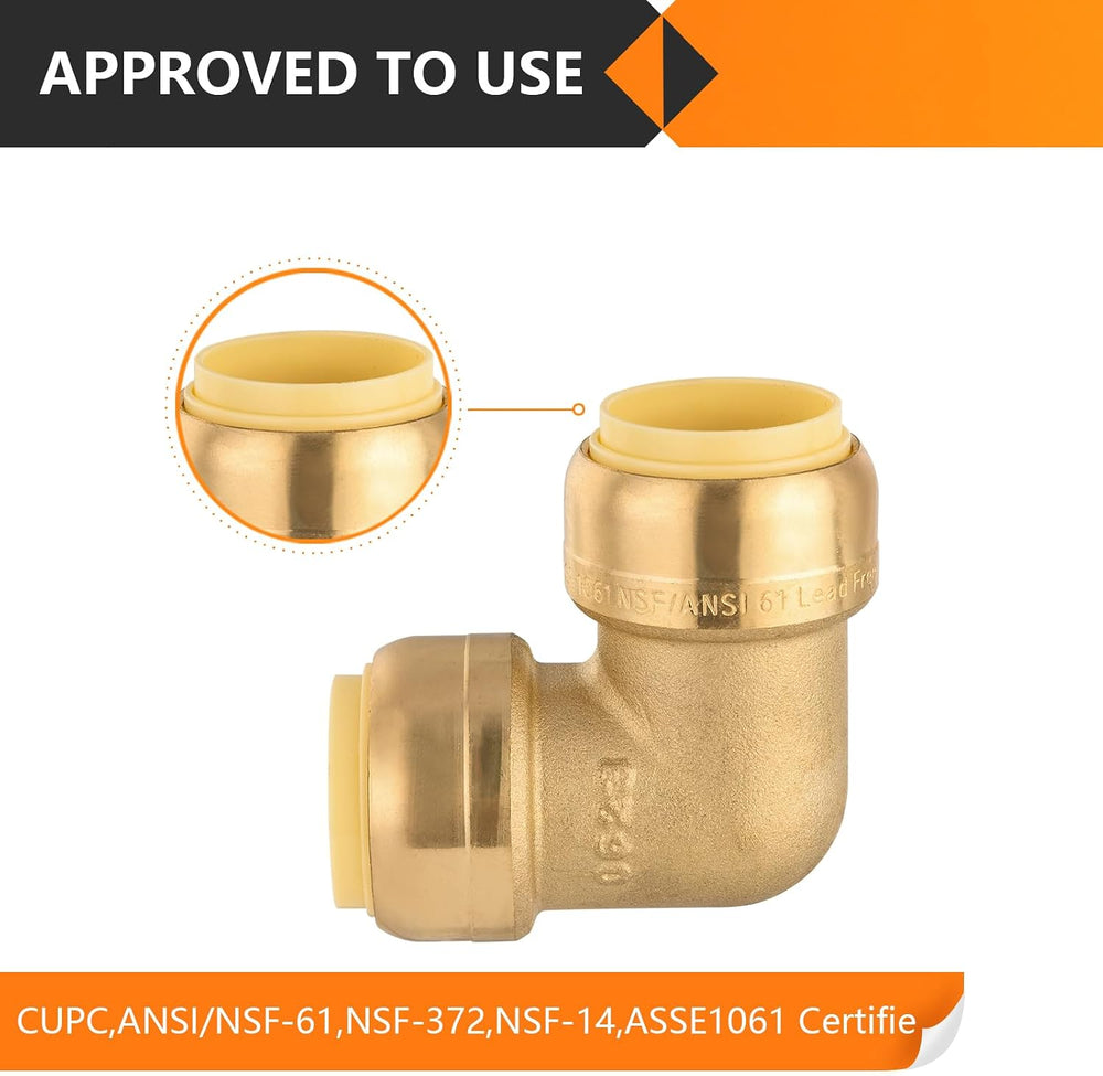 20PC HeSun 1/2" x 1/2" Push-fit 90 Degree Elbow(PF045-20)