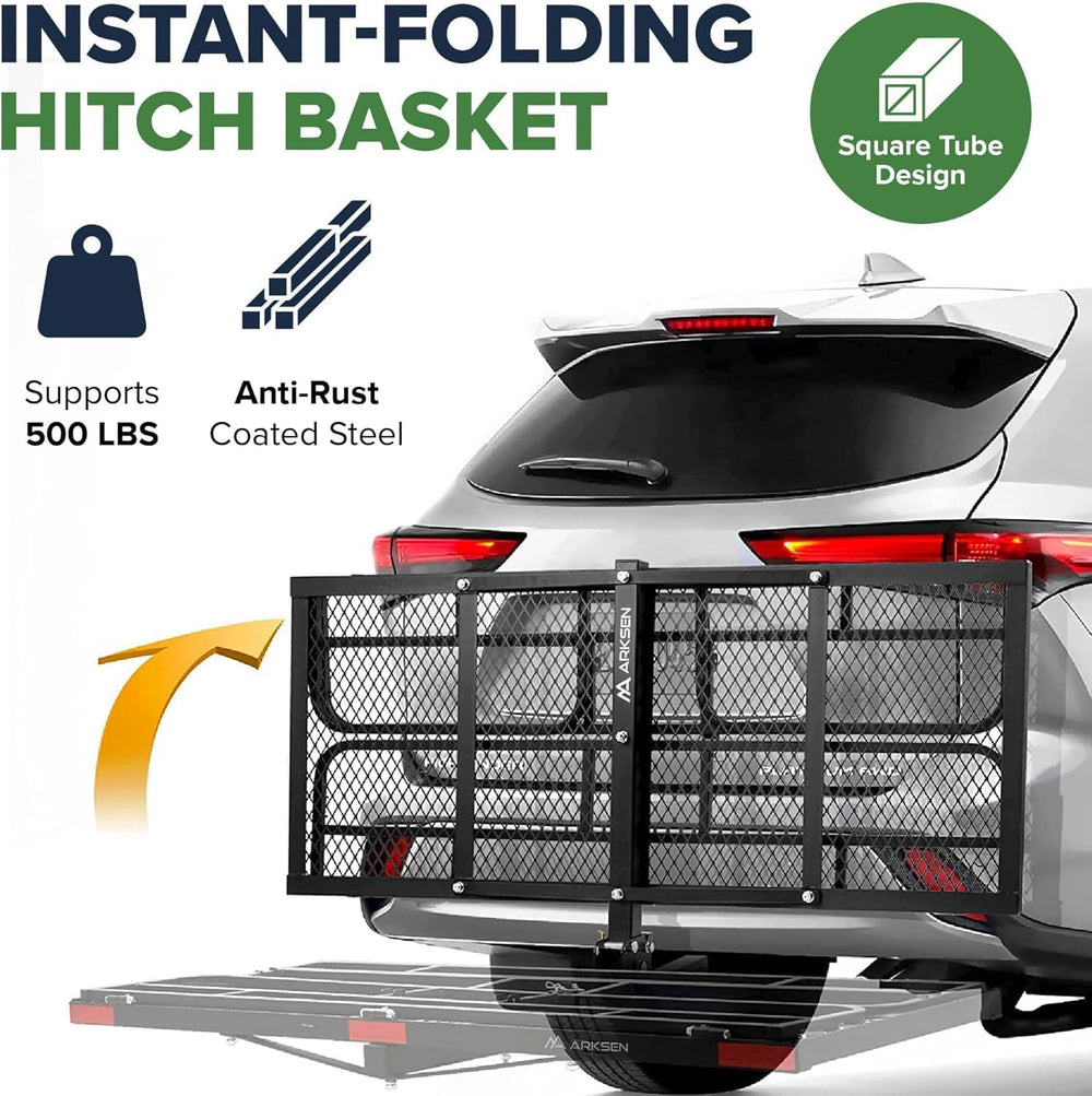 ARKSEN 60" x 25" x 14" Folding Cargo Basket, Cargo Rack Carrie...