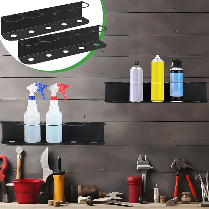 Therwen 2 Pcs 5 Holes All Purpose Steel Spray Bottle Holder Heavy Duty Spray