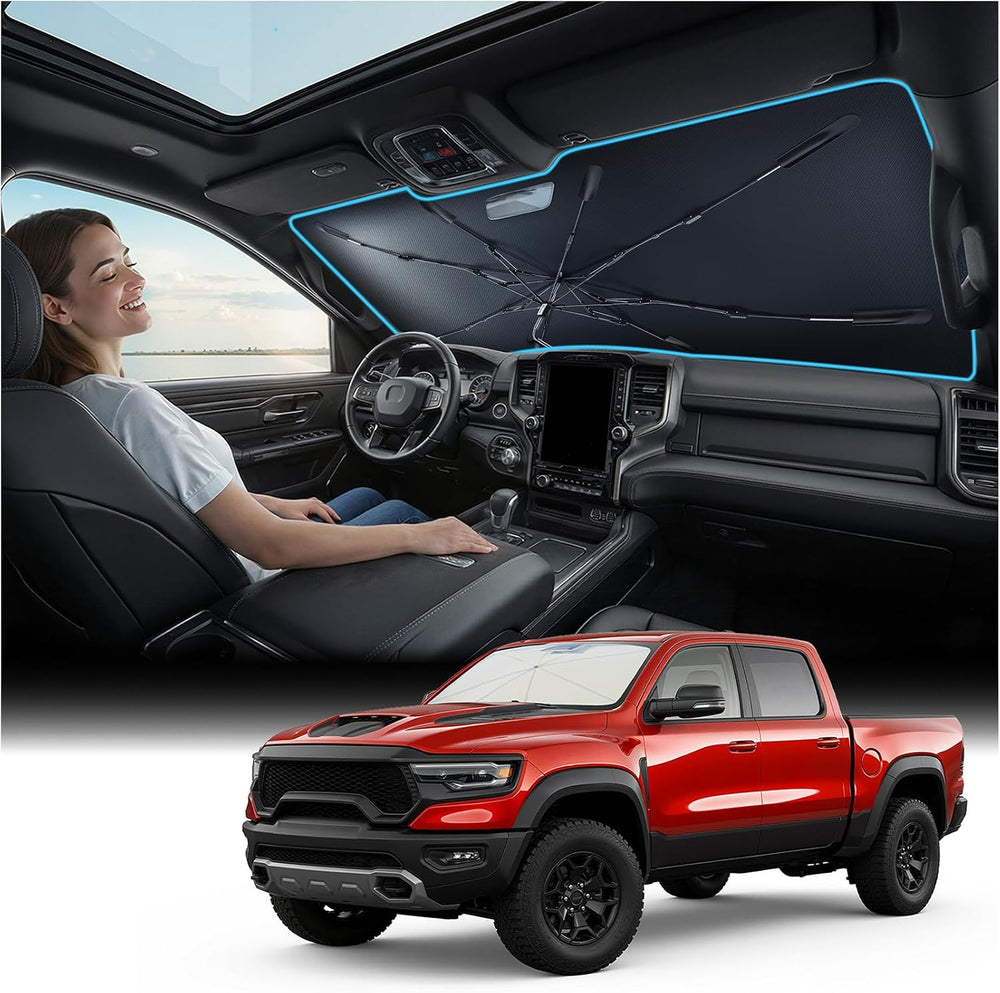 Nmoiss Windshield Sun Shade Umbrella [Vinyl Coating Heat Shield] for 2010-202...