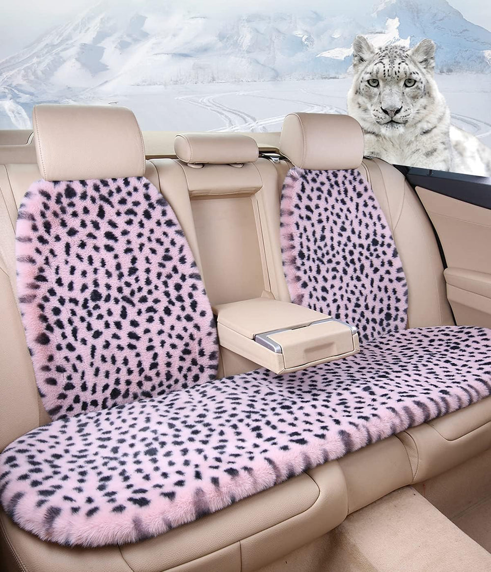 Fluffy Leopard Seat Covers for Cars Front Seat Covers Bench Seat Covers Back ...