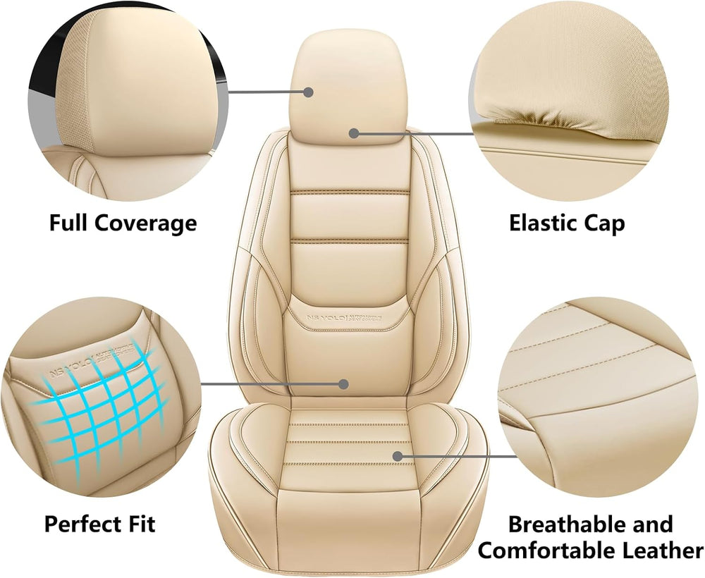 Leather Car Seat Covers Full Set,Universal Fit for Most Cars,SUVs and Sedans,...