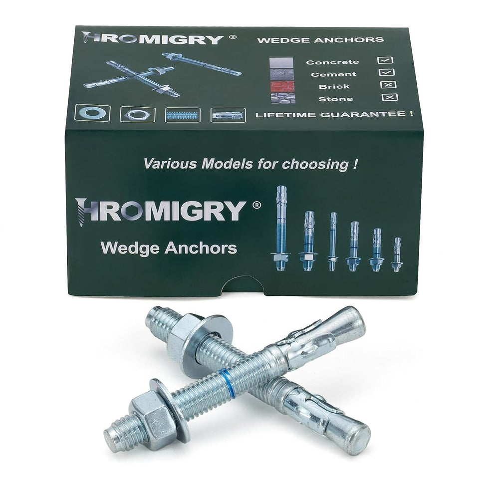 1/2" x 4-1/4" Concrete Anchors (25 Pack) 1/2 inch Wedge Anchors Bol...