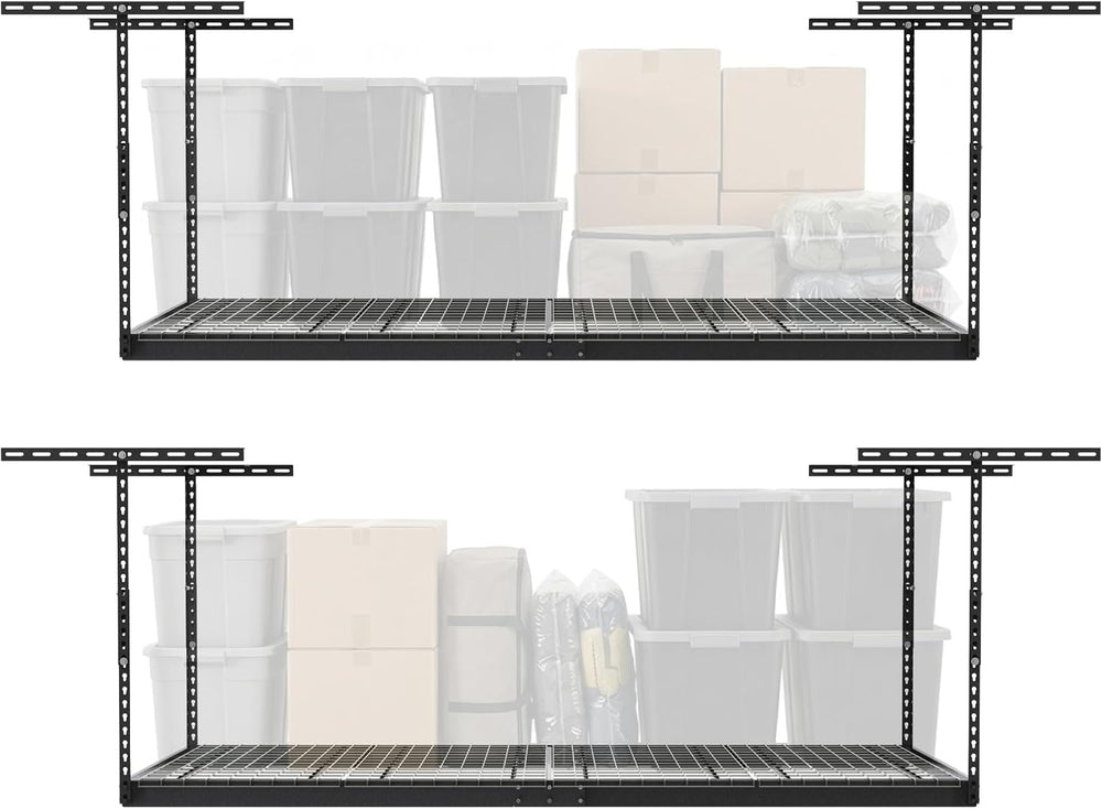 MonsterRAX 2-Pack 4x8 Overhead Garage Storage Rack, Hammertone