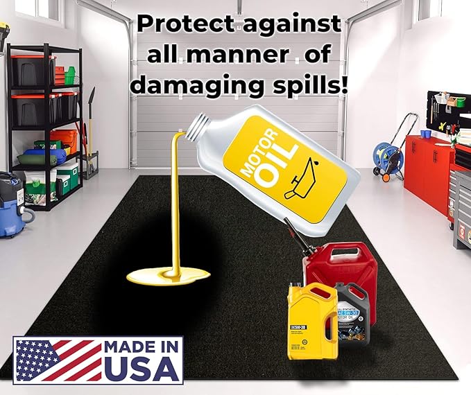 Golf Cart Mat for Garage Floor – Oil Absorbent, Waterproof, Battery Acid